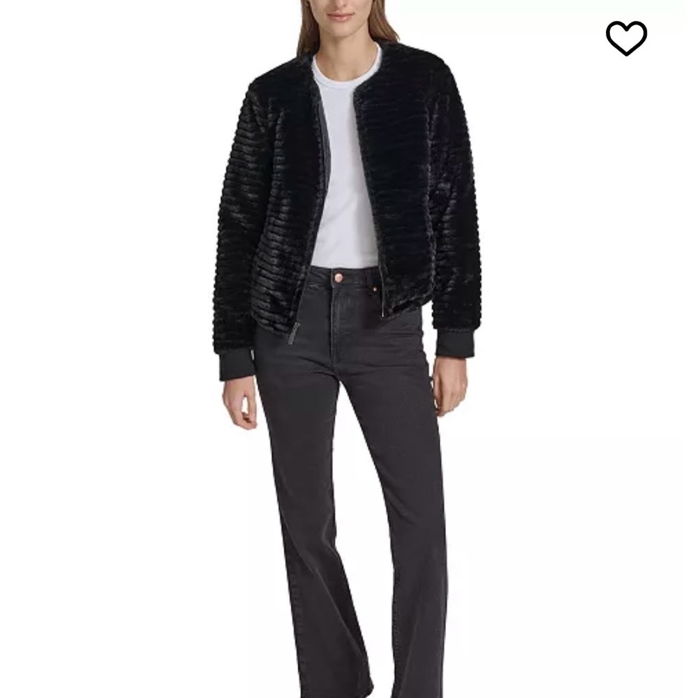 ANDREW MARC
FauxMink Ribbed Collarless Jacket - Picture 4 of 4